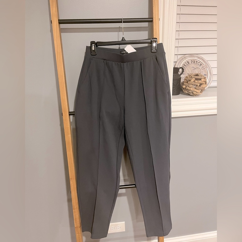 LOFT | adjustable waist trouser | Small | dark gray | new with tags